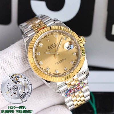 C Factory ROLEX 904L Steel 3235 Chips 41MM Gold Grey Watch